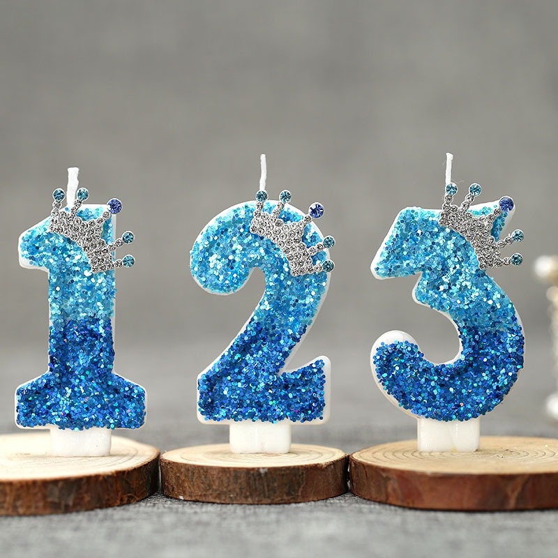 Supplies Of Candle - Creative Peacock Blue Crown Digital Birthday