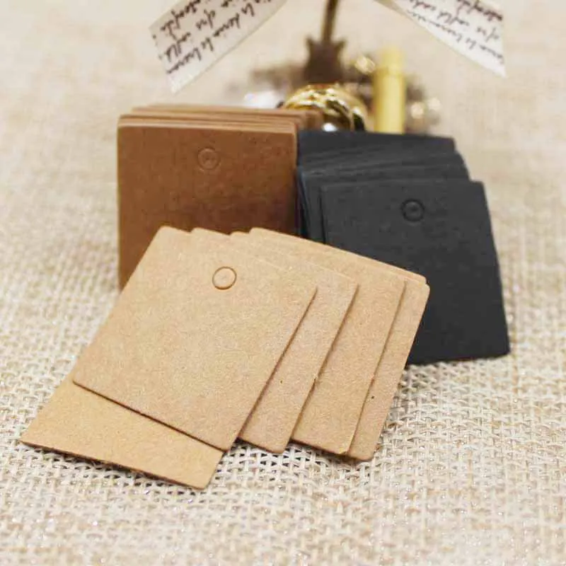 Kraft Hang Tag - 100pcs 2.5*2.5cm Small Size square Clothes