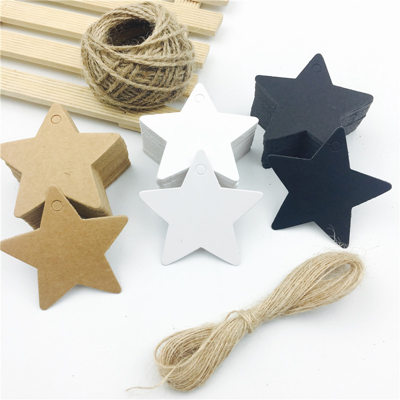 Kraft Hang Tag - 100pcs/lot White Black Brown Kraft Paper