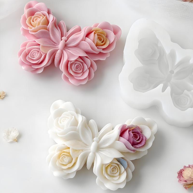 Candle Making Supplies For Beginners - DIY Rose Butterfly Form Silicone Mold