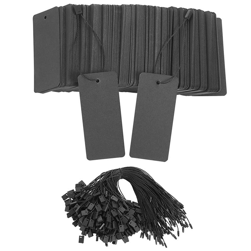 Kraft Hang Tag - 400 Set Black Price Tags With