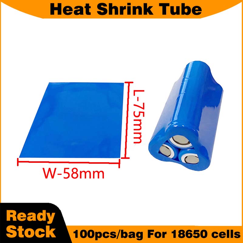Shrink Sleeve Pvc - Blue heat shrink tube for 18650