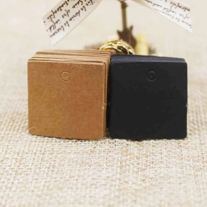 100pcs 2.5*2.5cm Small Size sq - Kraft Hang Tag ulasan dan harga
