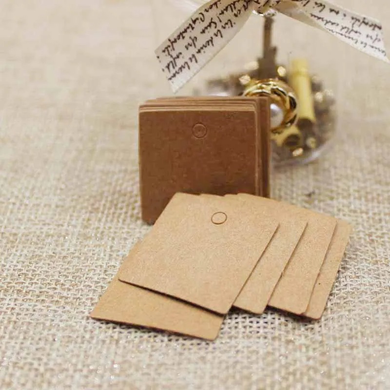 100pcs 2.5*2.5cm Small Size sq - Kraft Hang Tag ulasan dan harga