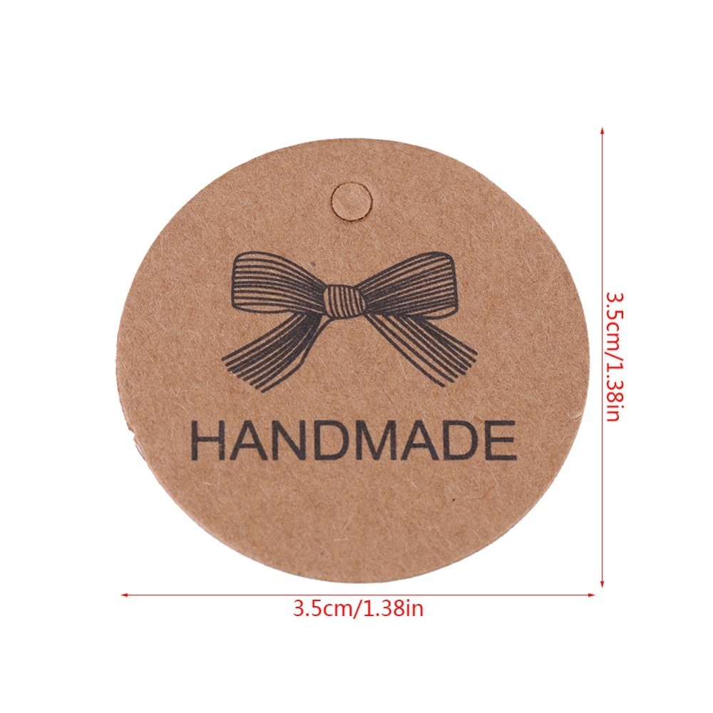 100pcs Price Tag Brown Handmad - Kraft Hang Tag ulasan dan harga