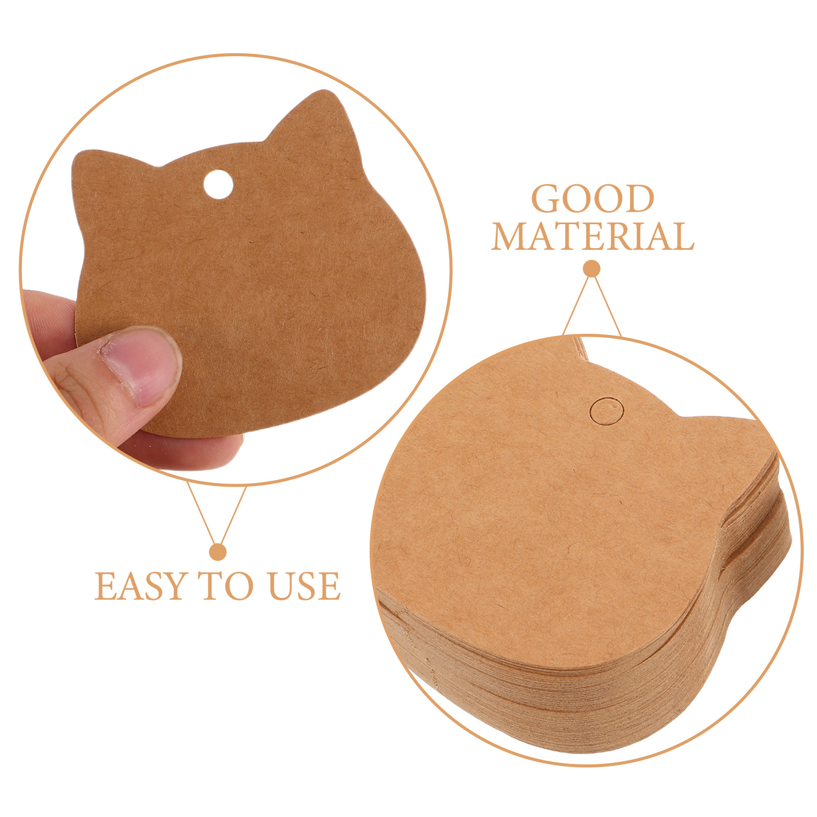 200Pcs Cat Shaped Kraft Paper  - Kraft Hang Tag ulasan dan harga