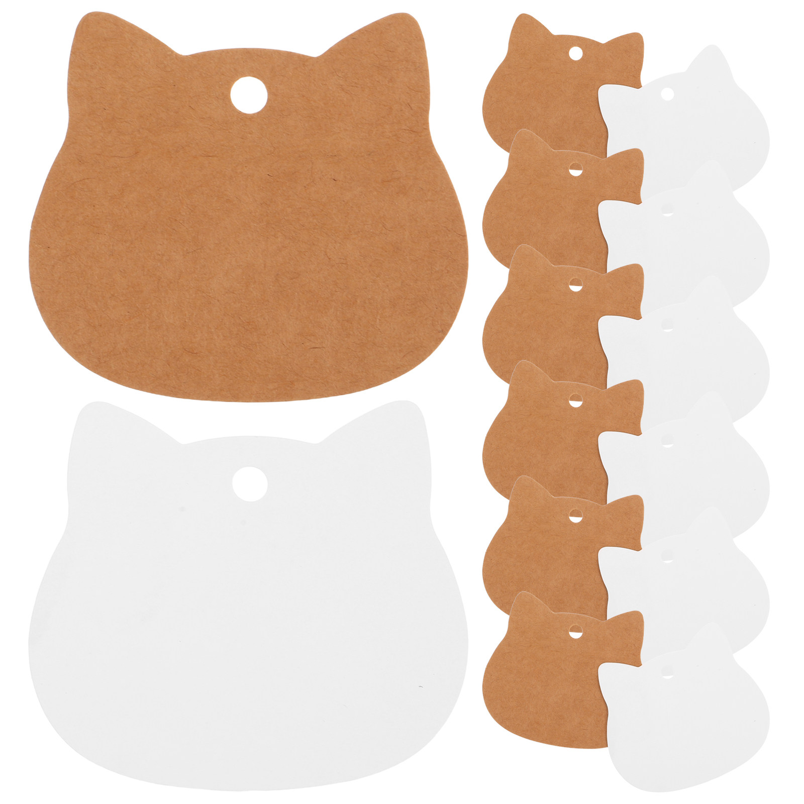 200Pcs Cat Shaped Kraft Paper  - Kraft Hang Tag ulasan dan harga