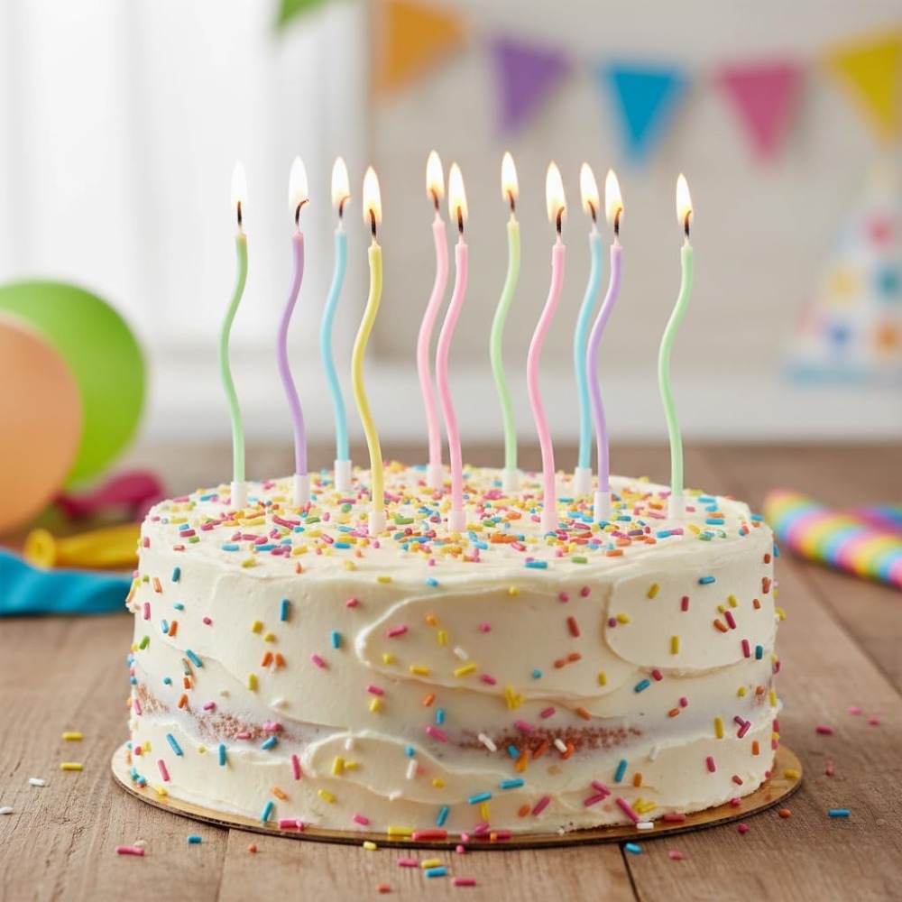 Rainbow Spiral Birthday Cake C - Supplies Of Candle ulasan dan harga