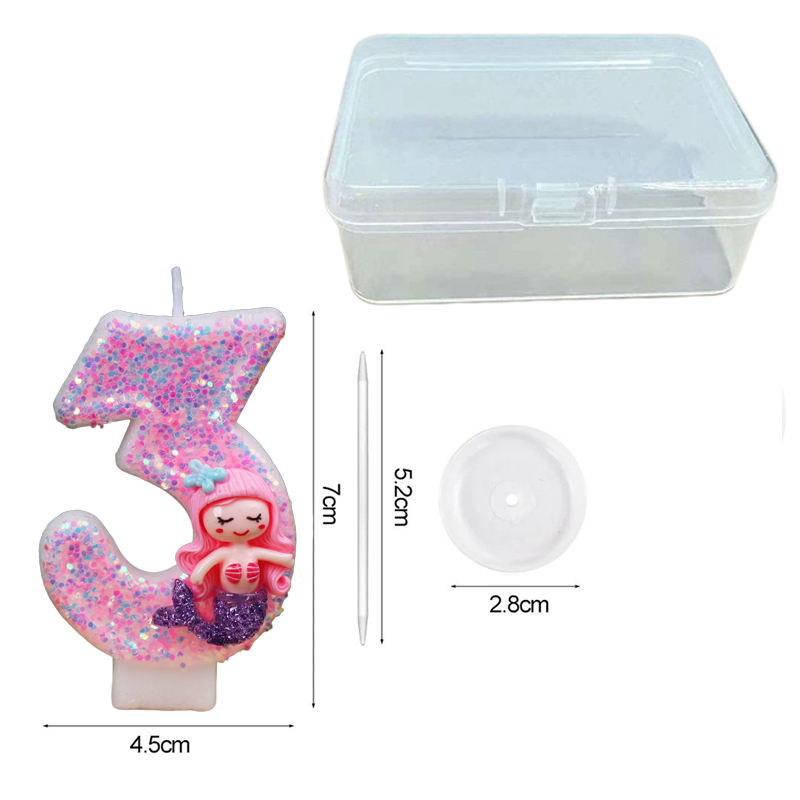 Creative Pink Mermaid 0-9 Digi - Supplies Of Candle ulasan dan harga