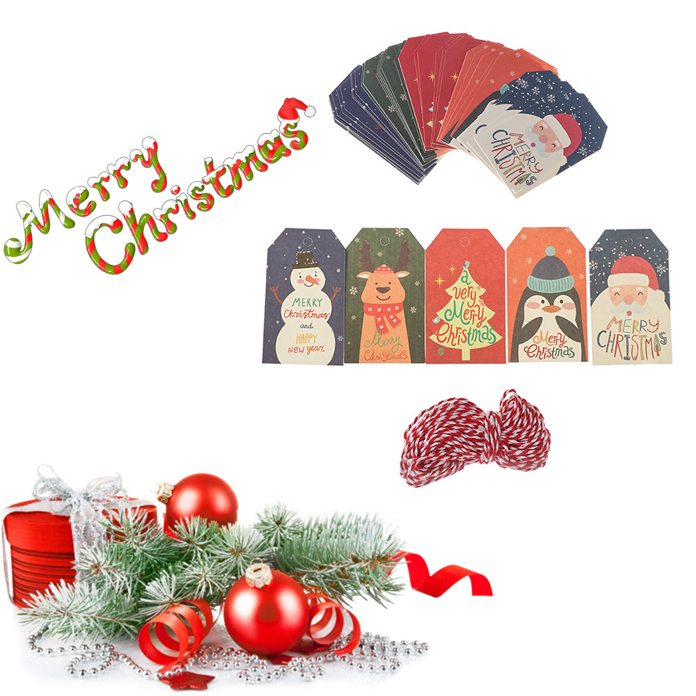50/100PCS Christmas Hang Paper - Kraft Hang Tag ulasan dan harga