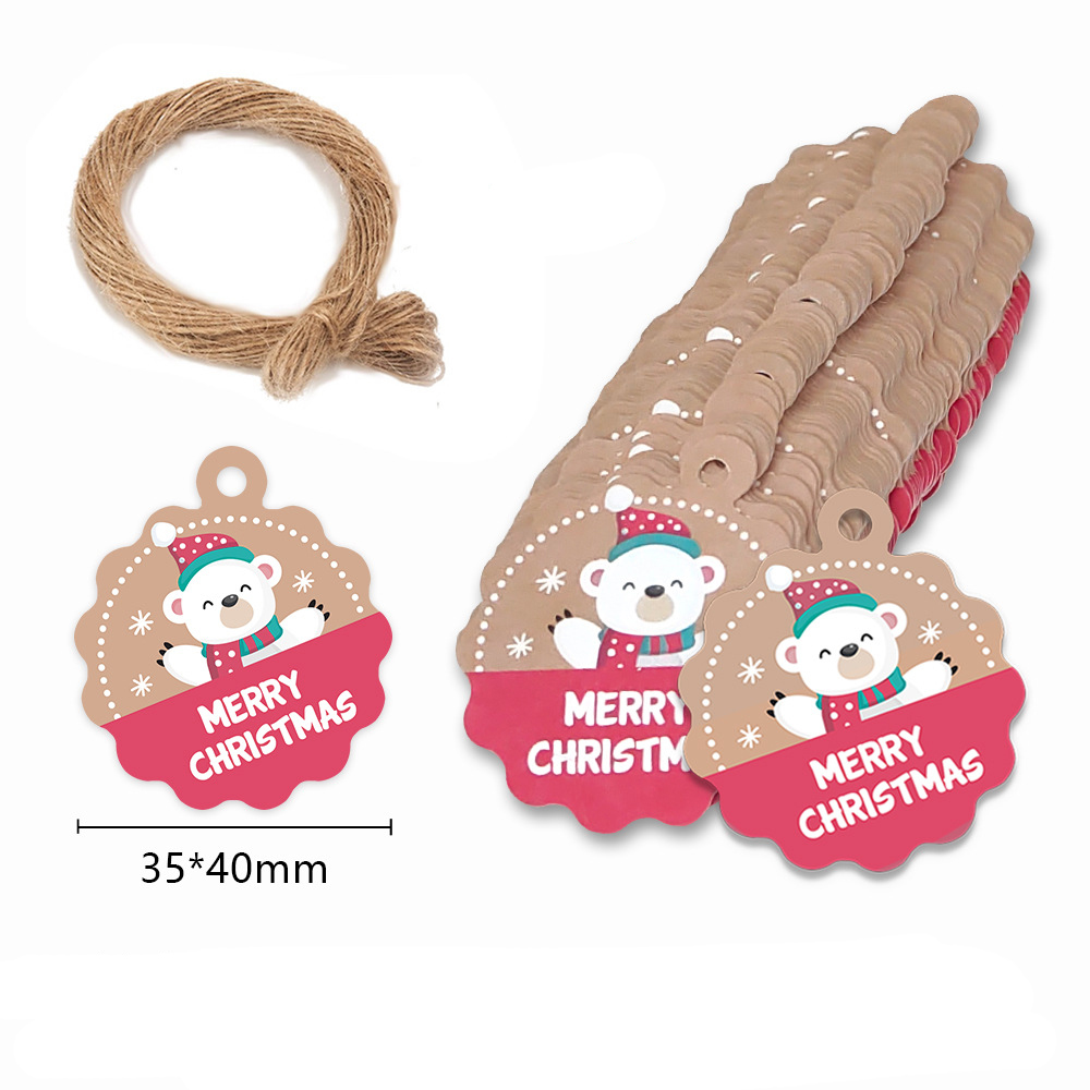 100pcs Merry Christmas Tags Kr - Kraft Hang Tag ulasan dan harga