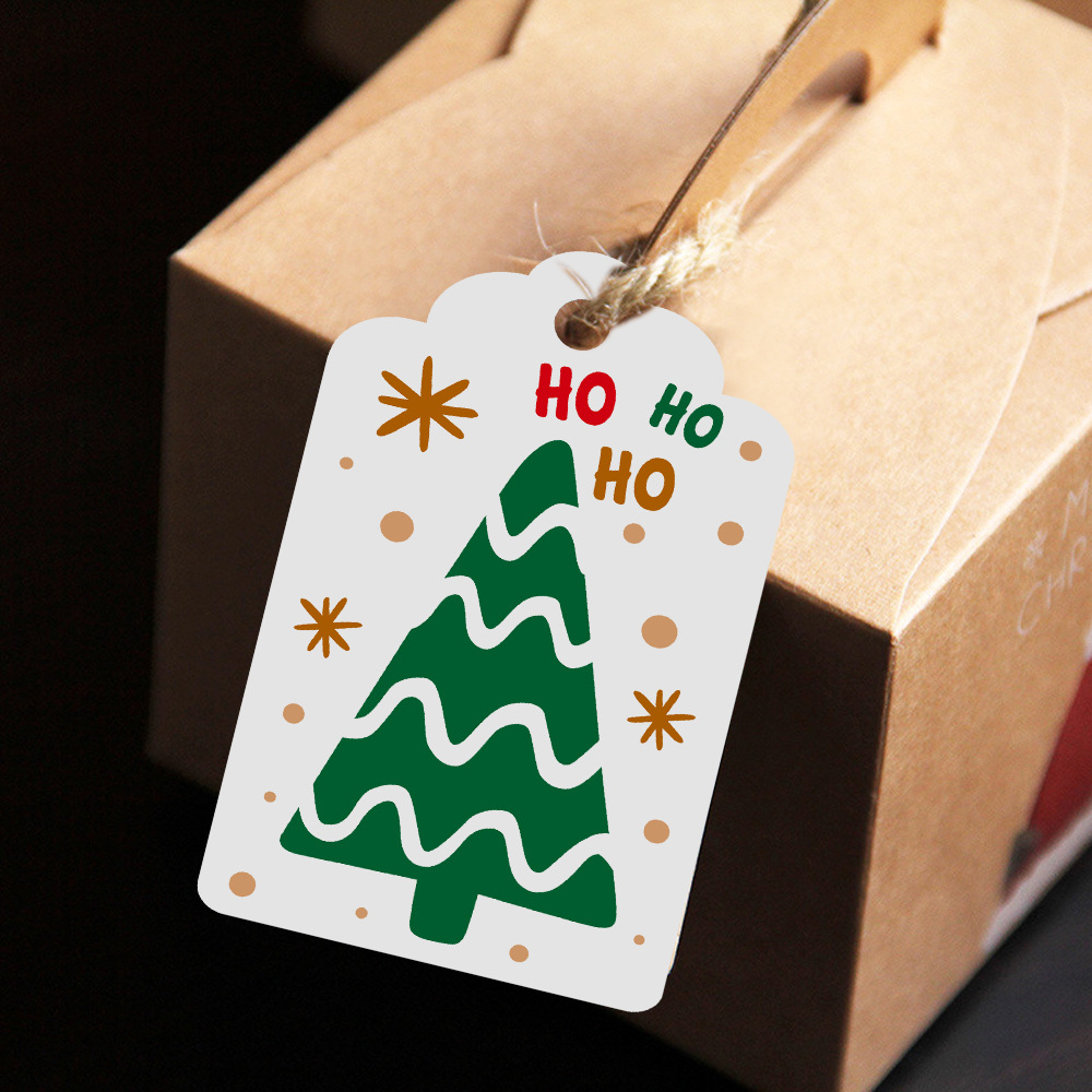 100pcs Merry Christmas Tags Kr - Kraft Hang Tag ulasan dan harga