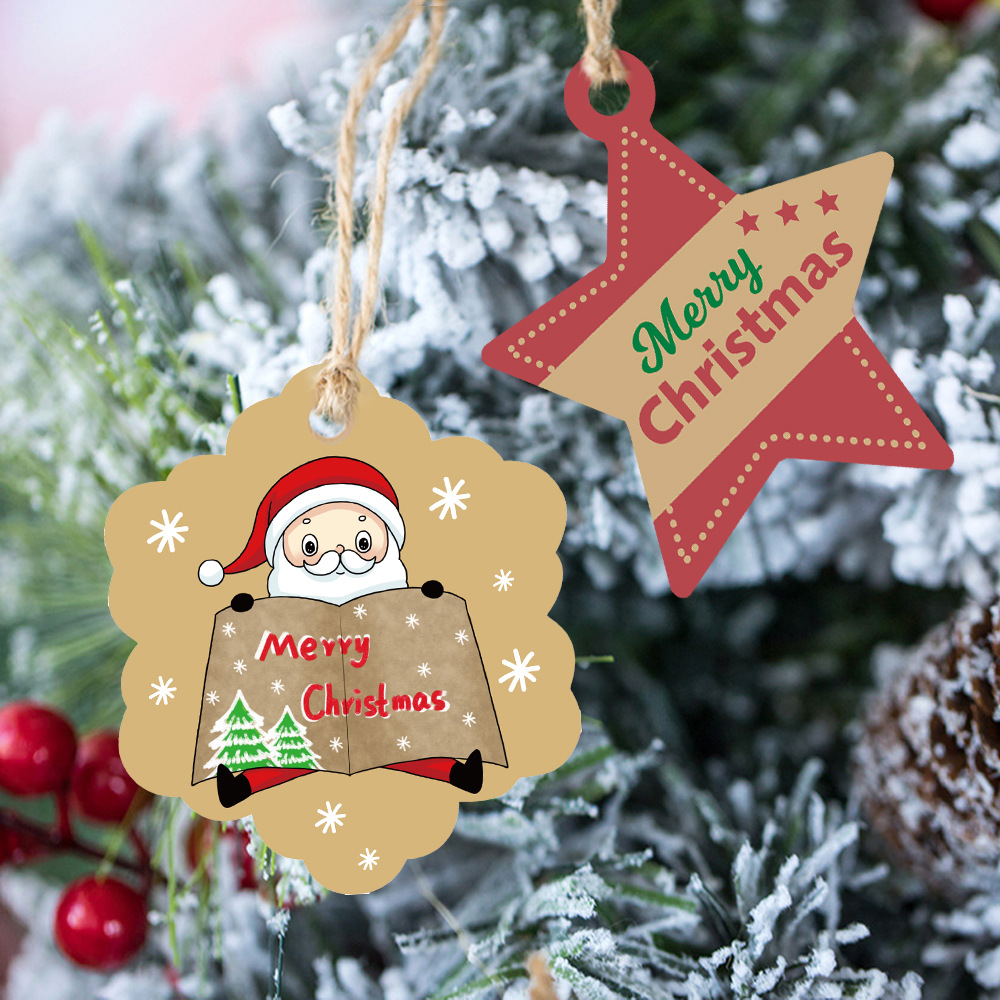 100pcs Merry Christmas Tags Kr - Kraft Hang Tag ulasan dan harga