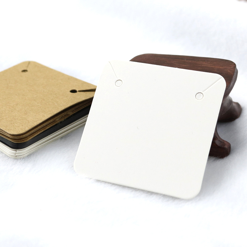 50PCS 5x5cm Blank Kraft Neckla - Kraft Hang Tag ulasan dan harga