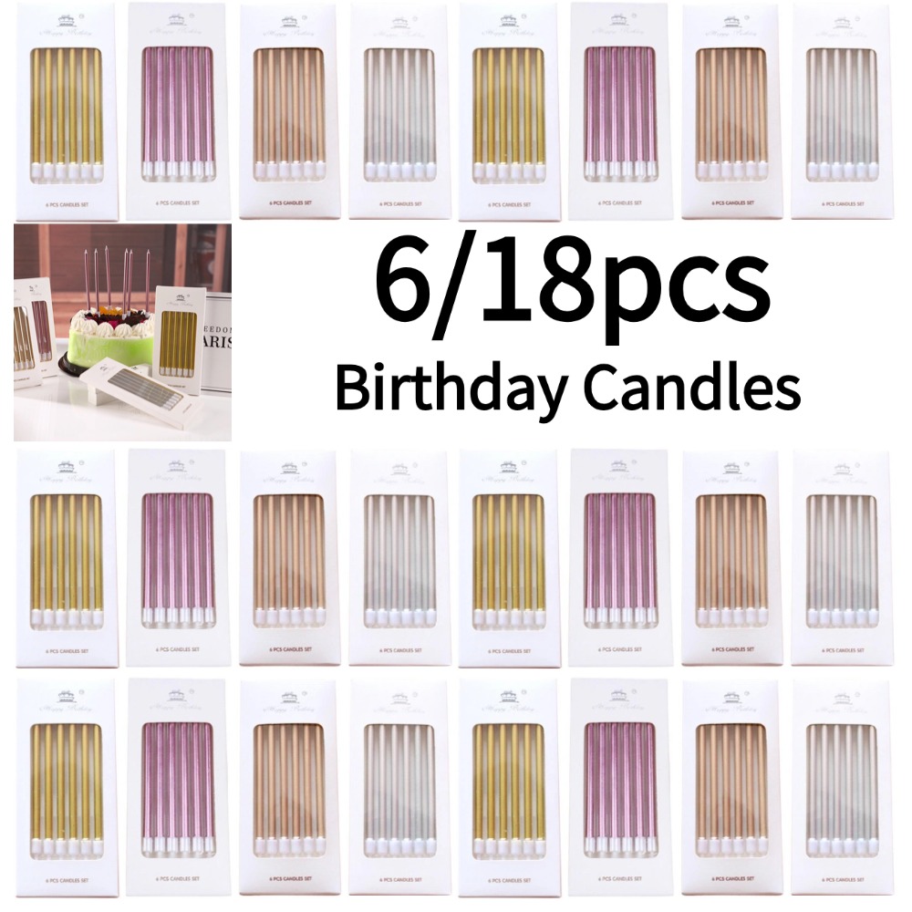 6/18pcs Metal Gold Silver Birt - Supplies Of Candle ulasan dan harga