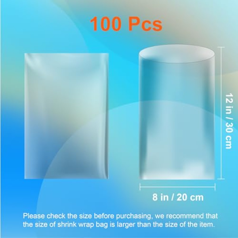 Shrink Wrap Bags - 100Pcs 12 x - Shrink Sleeve Pvc ulasan dan harga