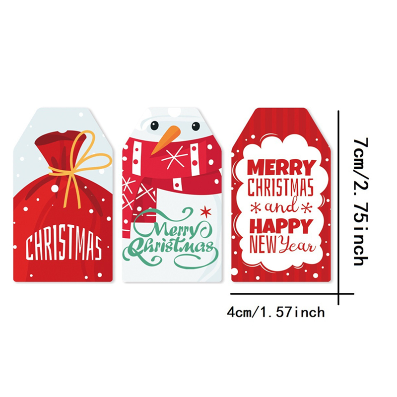 50pcs Christmas Paper Gift Tag - Kraft Hang Tag ulasan dan harga