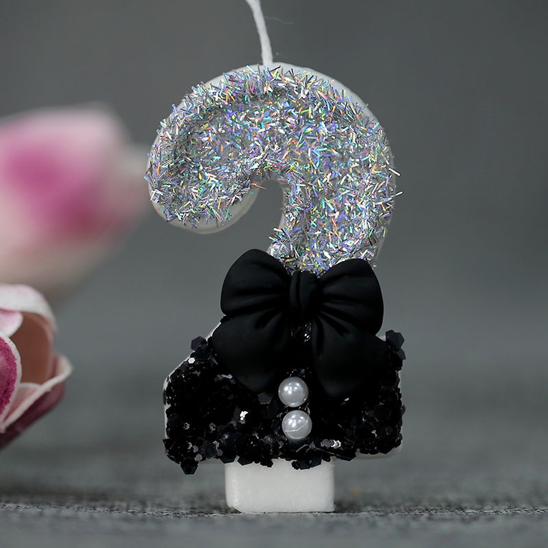 Midnight Bow & Pearl 0-9 Numbe - Supplies Of Candle ulasan dan harga