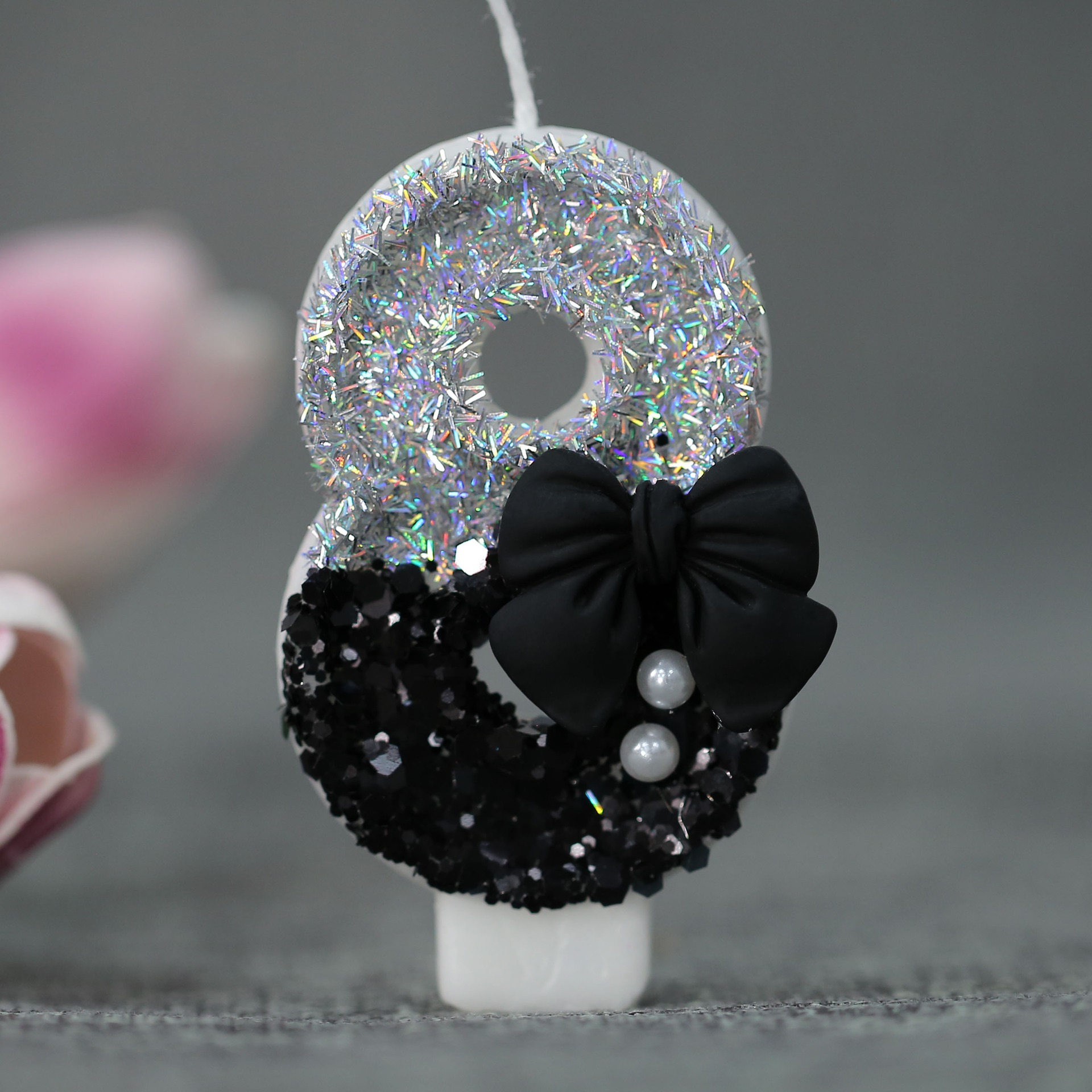 Midnight Bow & Pearl 0-9 Numbe - Supplies Of Candle ulasan dan harga