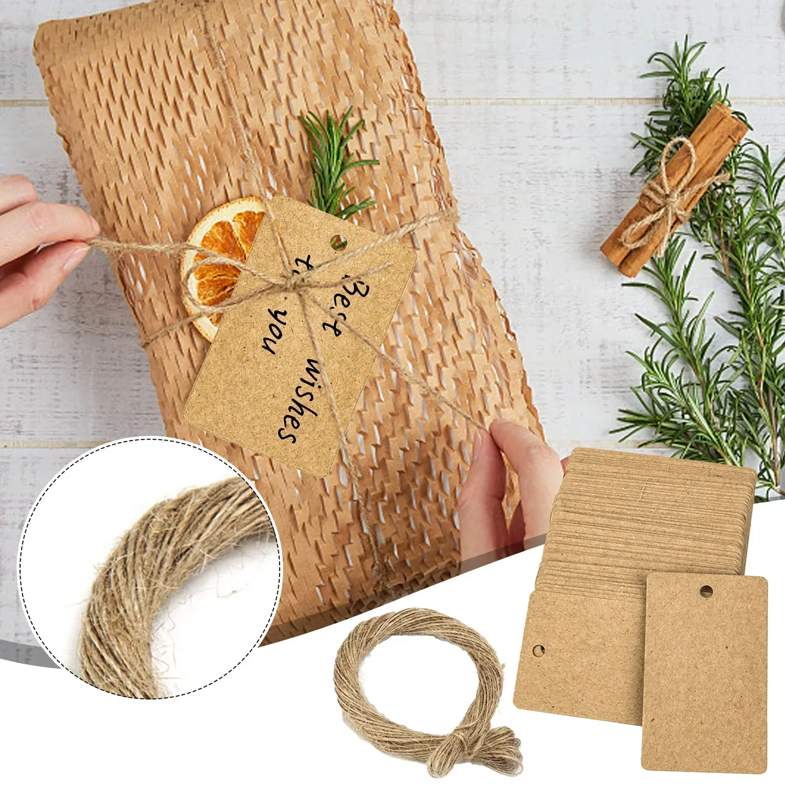 Kraft Paper Tags 100 PCS Kraft - Kraft Hang Tag ulasan dan harga