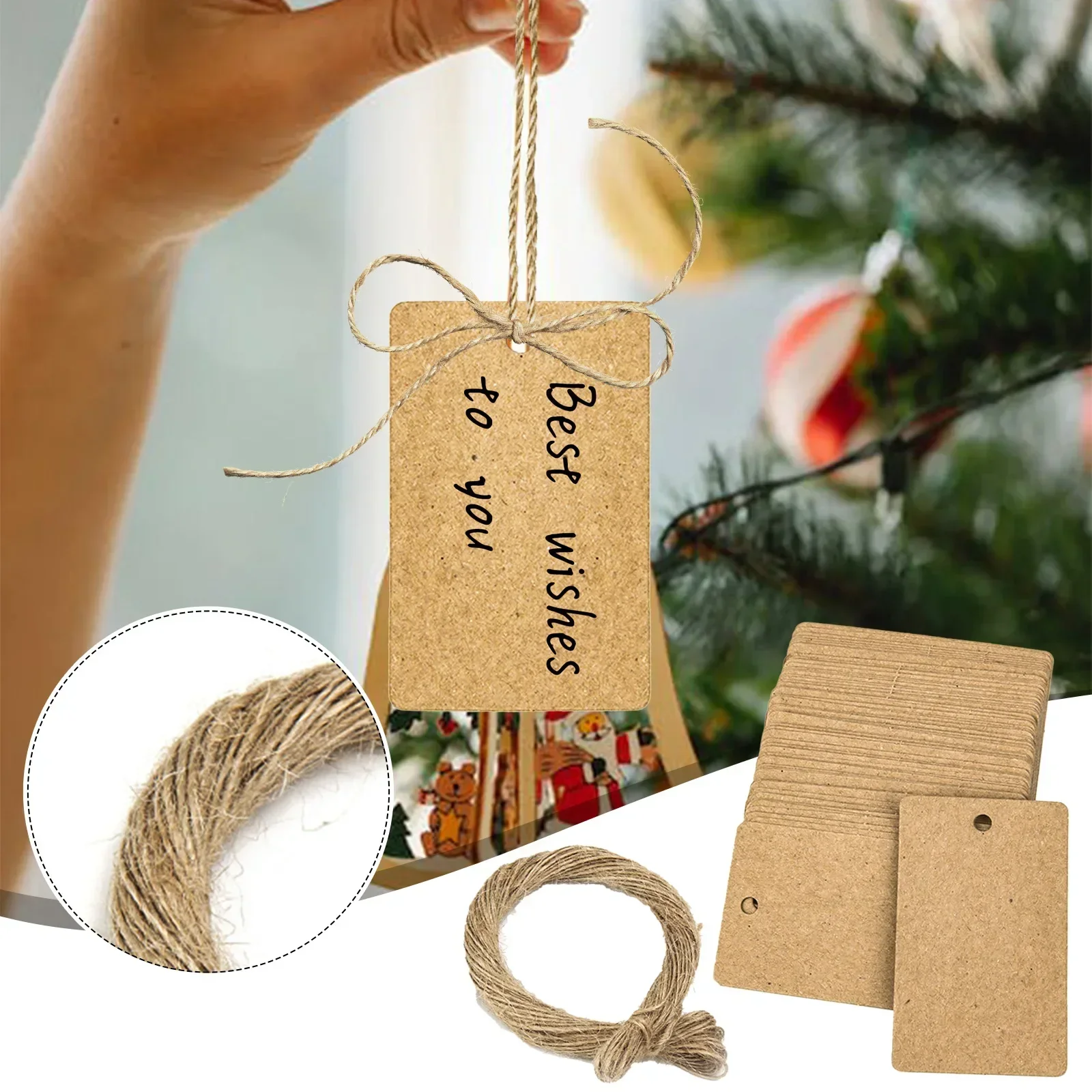 Kraft Paper Tags 100 PCS Kraft - Kraft Hang Tag ulasan dan harga
